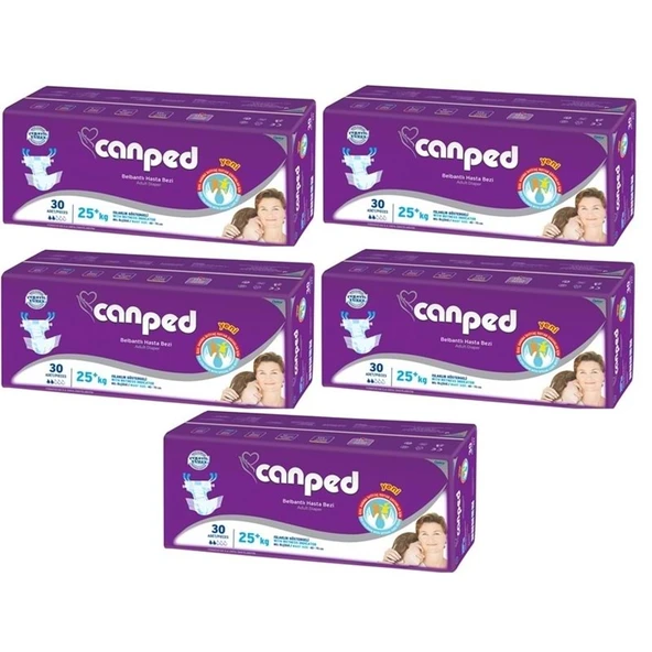 Canped Çoçuklar İçin Yetişkin Bezi Bel Bantlı Tekstil Yüzey XS - Extra Küçük - 150 Adet ürün görseli 1