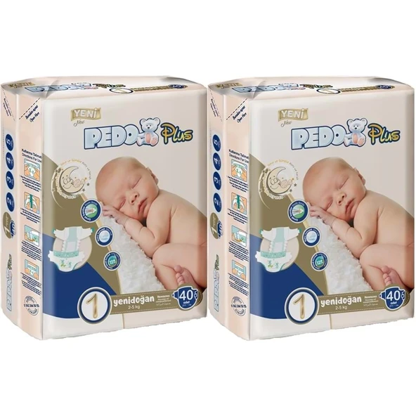 Pedo Plus Bebek Bezi 1 Beden 2-5 KG Yeni Doğan 80 Adet Jumbo Ekonomik Pk ürün görseli 1