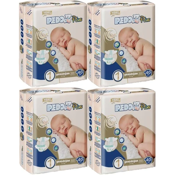 Pedo Plus Bebek Bezi 1 Beden 2-5 KG Yeni Doğan 160 Adet Jumbo Aylık Pk ürün görseli 1