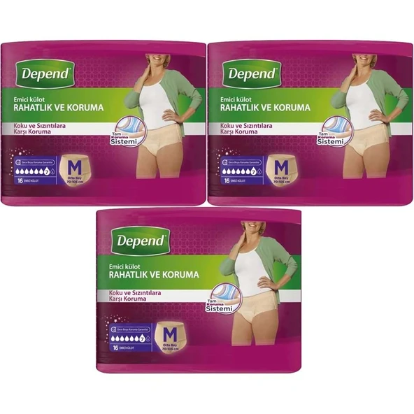 Depend Emici Külot Yetişkin Bezi Avantaj Pk Orta Kadın 48 Adet ürün görseli 1