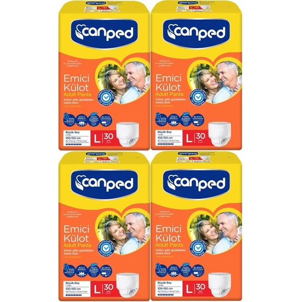 Canped Emici Külot Yetişkin Bezi L - Large - Büyük 120 Adet Büyük (4PK*30) ürün görseli 1