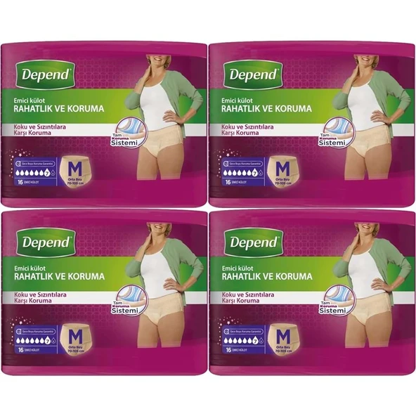 Depend Emici Külot Yetişkin Bezi Avantaj Pk Orta Kadın 64 Adet ürün görseli 1
