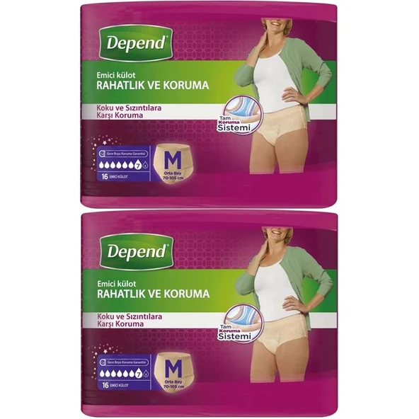 Depend Emici Külot Yetişkin Bezi Avantaj Pk Orta Kadın 32 Adet ürün görseli 1