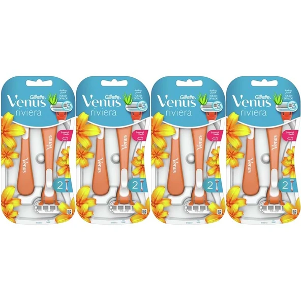 Gillette Venus Riviera Kullan At Kadın Tıraş Bıçağı 8 Li Set (4PK*2) ürün görseli 1