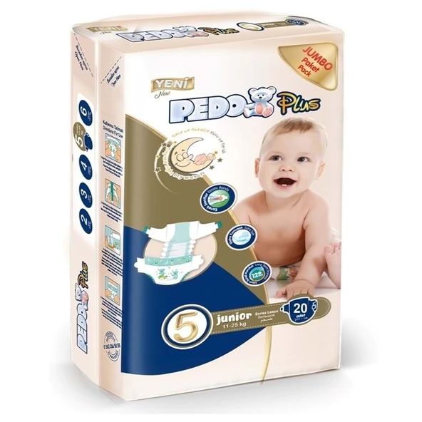 Pedo Plus Bebek Bezi 5 Beden 11-25 KG Junior 20 Adet Jumbo Pk ürün görseli 1