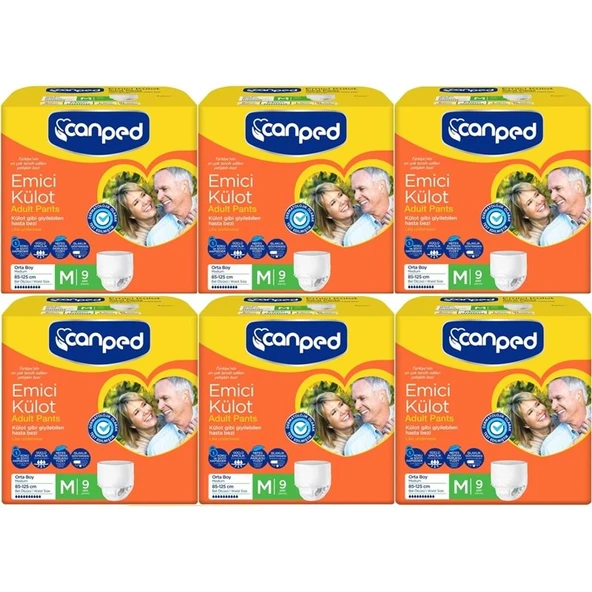 Canped Emici Külot Yetişkin Bezi M - Orta 54 Adet (6PK*9) ürün görseli 1