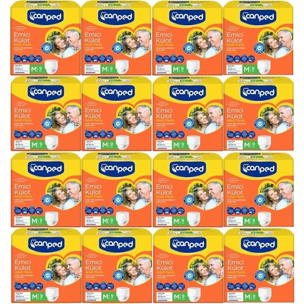 Canped Emici Külot Yetişkin Bezi M - Orta 144 Adet (16PK*9) ürün görseli 1