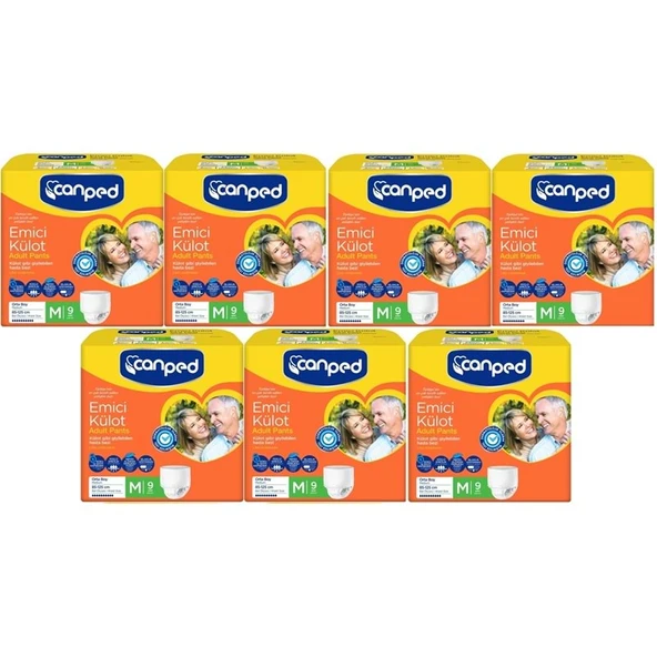 Canped Emici Külot Yetişkin Bezi M - Orta 63 Adet (7PK*9) ürün görseli 1