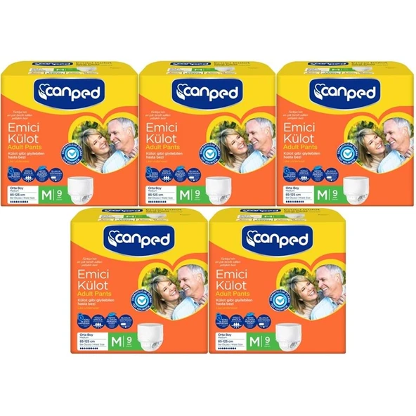 Canped Emici Külot Yetişkin Bezi M - Orta 45 Adet (5PK*9) ürün görseli 1