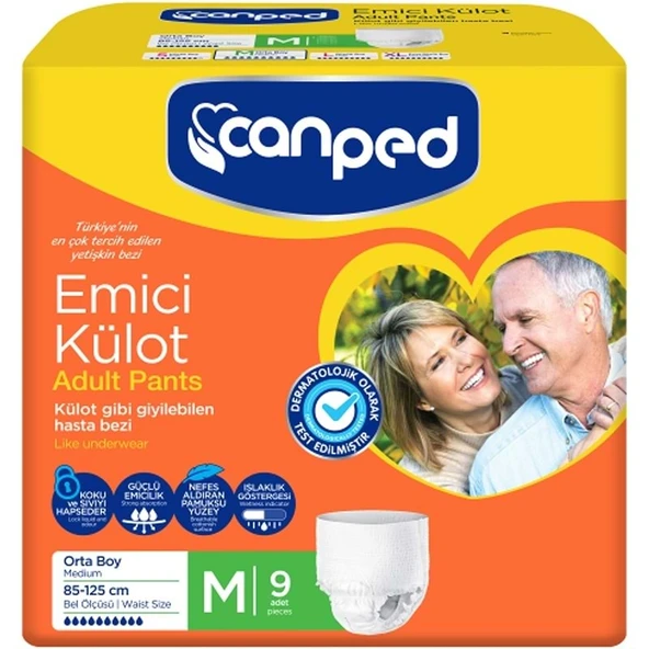 Canped Emici Külot Yetişkin Bezi M - Medium - Orta (İç Adet 9) Tekli Pk ürün görseli 1