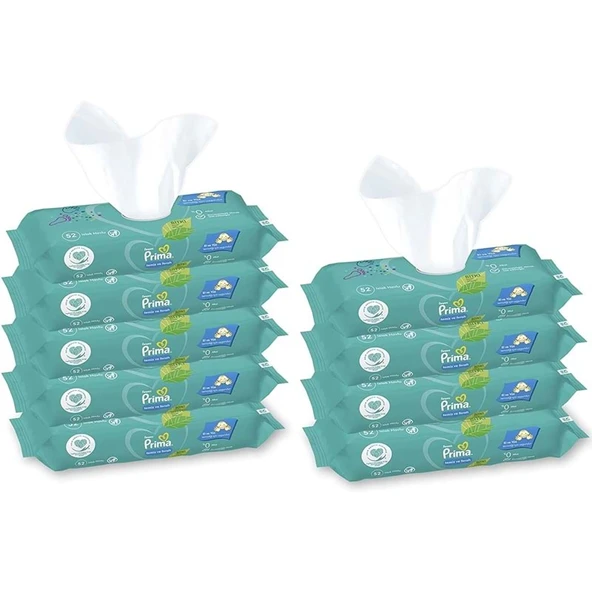 Prima Islak Havlu Mendil Temiz ve Ferah (Bitki Bazlı) 9 Lu Set (3PK*3) 468 Yaprak ürün görseli 1