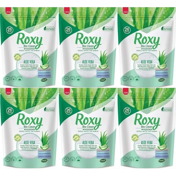 Dalan Roxy Bio Clean Matik Sabun Tozu 800GR Aloe Vera (6 Lı Set) (156 Yıkama) ürün görseli 1