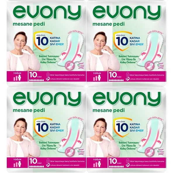 Evony Günlük Mesane Pedi Yoğun 40 Adet (4PK*10) ürün görseli 1