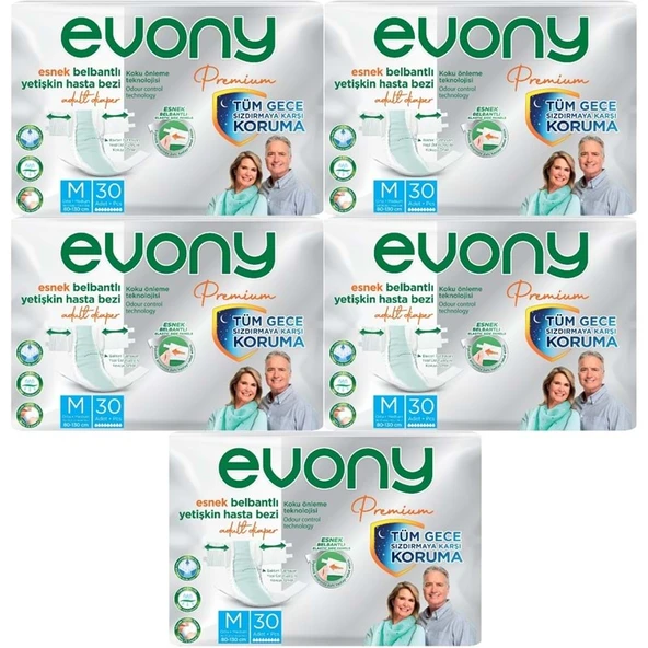 Evony Premium Yetişkin Bezi Bel Bantlı Tekstil Yüzey M - Orta - Medium 150 Adet ürün görseli 1