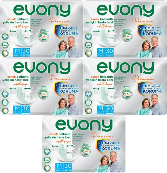 Evony Premium Yetişkin Bezi Bel Bantlı Tekstil Yüzey M - Orta - Medium 150 Adet ürün görseli 1