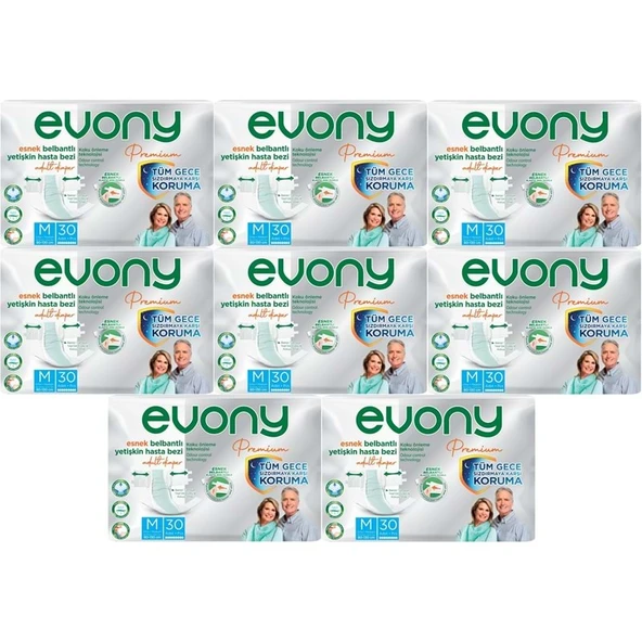 Evony Premium Yetişkin Bezi Bel Bantlı Tekstil Yüzey M - Orta - Medium 240 Adet ürün görseli 1