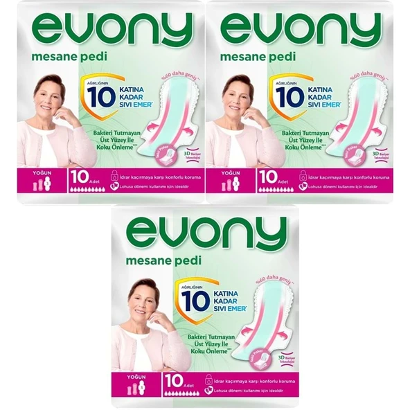 Evony Günlük Mesane Pedi Yoğun 30 Adet (3PK*10) ürün görseli 1