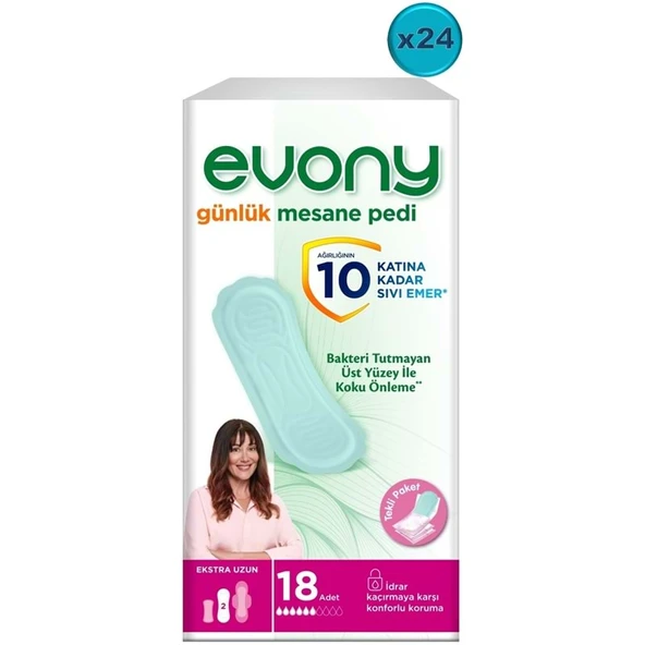 Evony Günlük Mesane Pedi Ekstra Uzun 432 Adet (24PK*18) ürün görseli 1