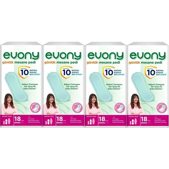 Evony Günlük Mesane Pedi Ekstra Uzun 72 Adet (4PK*18) ürün görseli 1