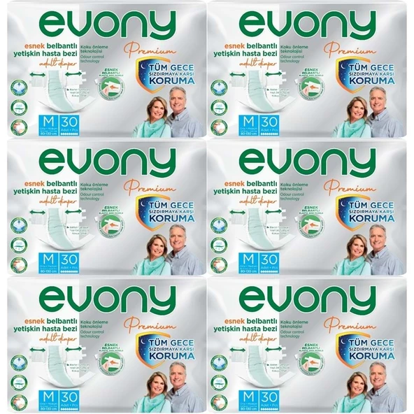 Evony Premium Yetişkin Bezi Bel Bantlı Tekstil Yüzey M - Orta - Medium 180 Adet ürün görseli 1