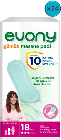 Evony Günlük Mesane Pedi Ekstra Uzun 432 Adet (24PK*18) ürün görseli 1