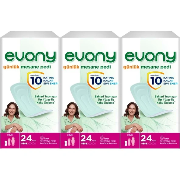 Evony Günlük Mesane Pedi Uzun 72 Adet (3PK*24) ürün görseli 1