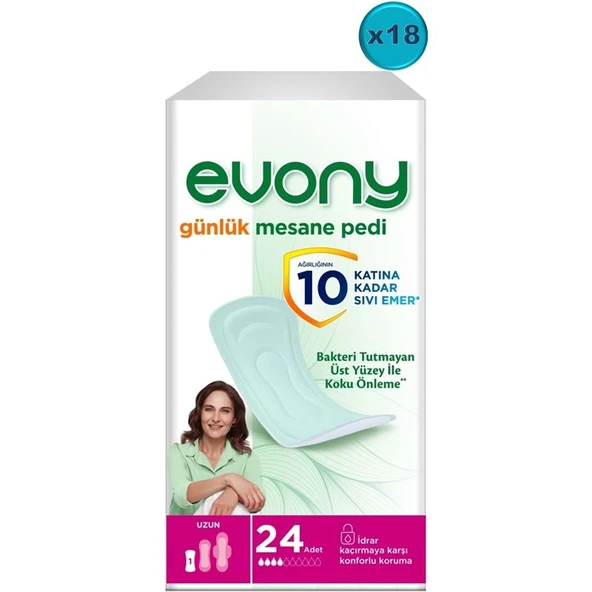 Evony Günlük Mesane Pedi Uzun 432 Adet (18PK*24) ürün görseli 1