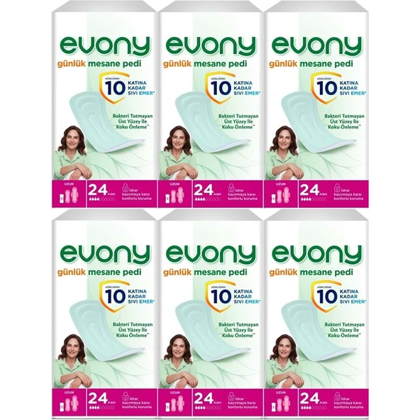 Evony Günlük Mesane Pedi Uzun 144 Adet (6PK*24) ürün görseli 1