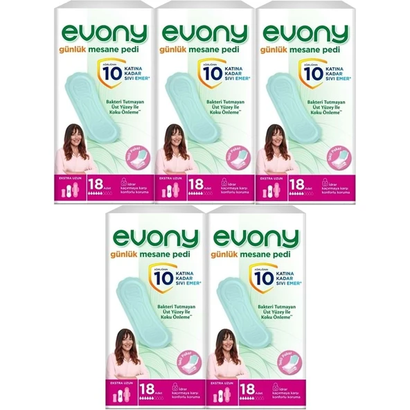 Evony Günlük Mesane Pedi Ekstra Uzun 90 Adet (5PK*18) ürün görseli 1