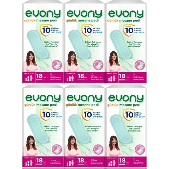 Evony Günlük Mesane Pedi Ekstra Uzun 108 Adet (6PK*18) ürün görseli 1