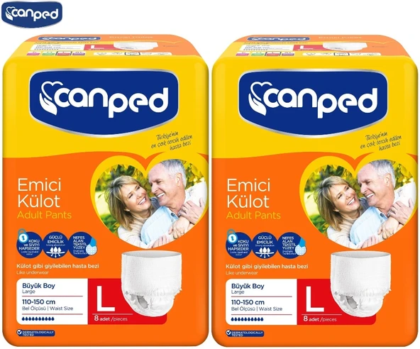 Canped Emici Külot Yetişkin Bezi Büyük-Large 16 Adet (2Pk*8) ürün görseli 1