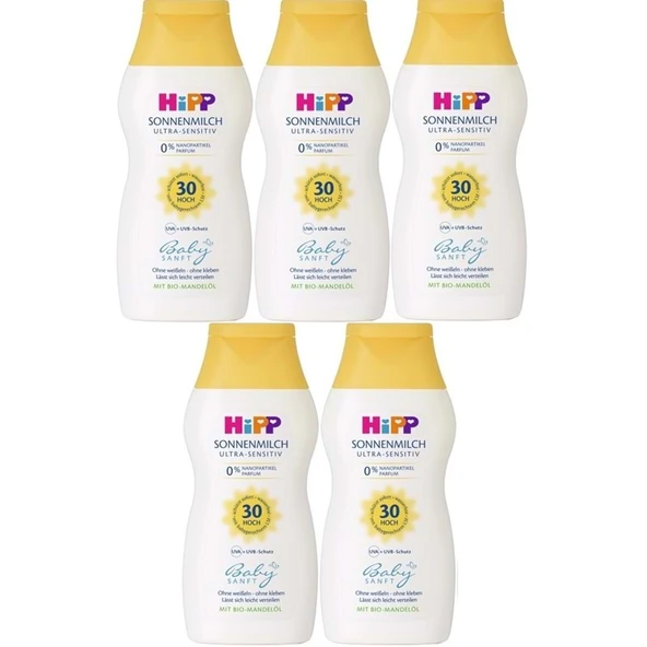 Hipp Babysanft Bebek Güneş Sütü 200Ml (30 Faktör) (5 Li Set) ürün görseli 1