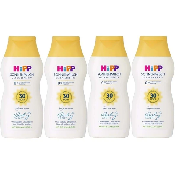 Hipp Babysanft Bebek Güneş Sütü 200Ml (30 Faktör) (4 Lü Set) ürün görseli 1