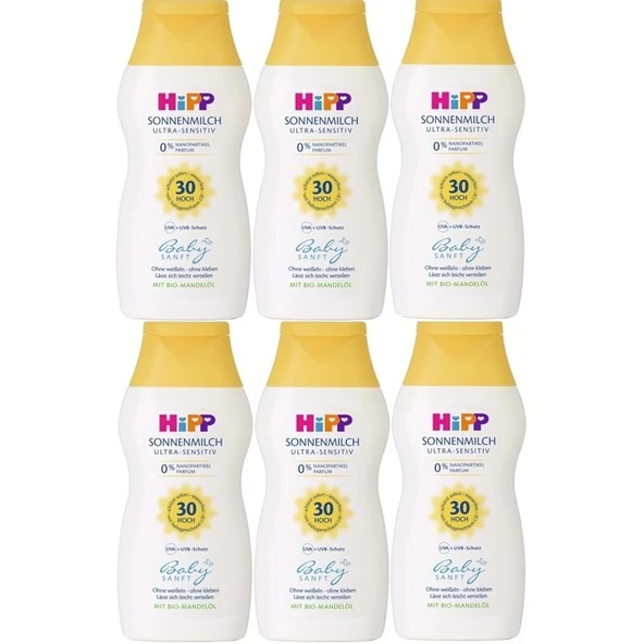 Hipp Babysanft Bebek Güneş Sütü 200Ml (30 Faktör) (6 Lı Set) ürün görseli 1