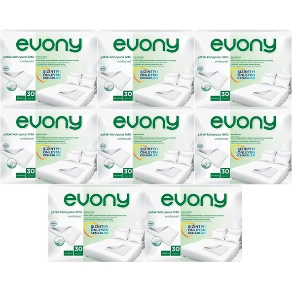 Evony Yetişkin Yatak Koruyucu Örtü 60*90CM 240 Adet (8PK*30) (Kaymaz Özellikli) ürün görseli 1