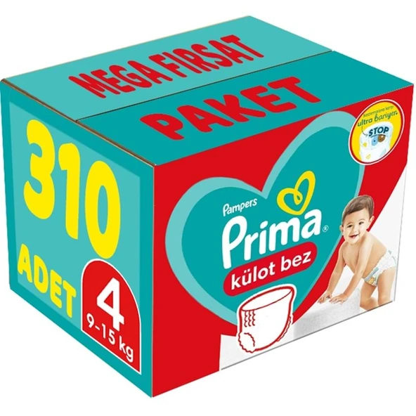 Prima Külot Bebek Bezi 4 Beden 9-15 KG Maxi 310 Adet MeGa Fırsat Pk ürün görseli 1