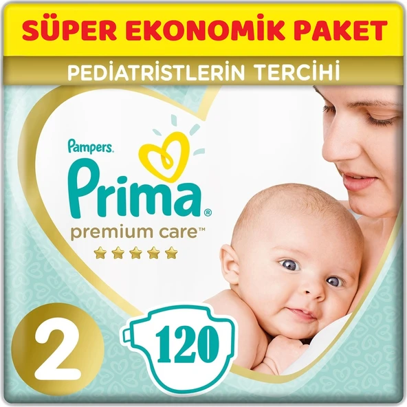 Prima Premium Care Bebek Bezi 2 Beden 4-8 KG Mini 120 Adet Süper Ekonomik Pk ürün görseli 1