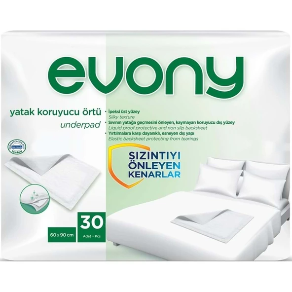 Evony Yetişkin Yatak Koruyucu Örtü 60*90CM 30 Adet Tekli Pk (Kaymaz Özellikli) ürün görseli 1