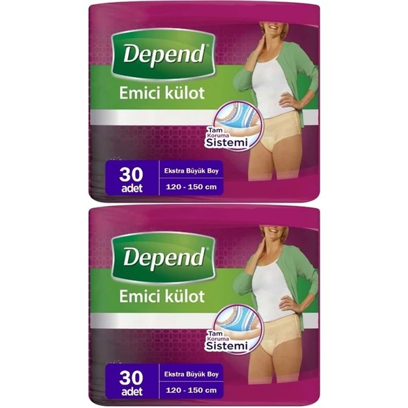 Depend Emici Külot Yetişkin Bezi XL - Extra Büyük Kadın 60 Adet (2PK*30) ürün görseli 1