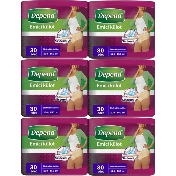 Depend Emici Külot Yetişkin Bezi XL - Extra Büyük Kadın 180 Adet (6PK*30) ürün görseli 1