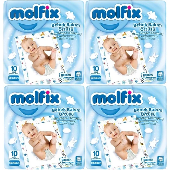 Molfix Bebek Bakım Alt Açma Örtüsü 4 Lü Set 40 Adet (4Pk*10) ürün görseli 1