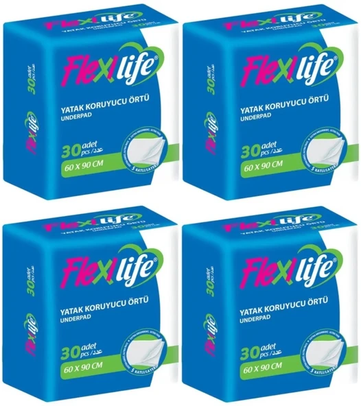 Flexi Life Yetişkin Alt Açma Yatak Koruyucu Örtü 60*90CM Klasik 120 Adet (4PK*30) ürün görseli 1
