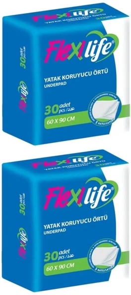 Flexi Life Yetişkin Alt Açma Yatak Koruyucu Örtü 60*90CM Klasik 60 Adet (2PK*30) ürün görseli 1