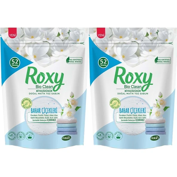 Dalan Roxy Bio Clean Matik Sabun Tozu 1.6Kg Bahar Çiçekleri (2 Li Set) (104 Yıkama) ürün görseli 1