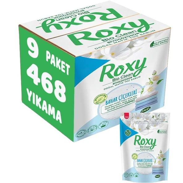 Dalan Roxy Bio Clean Matik Sabun Tozu 1.6Kg Bahar Çiçekleri (9 Lu Set) (468 Yıkama) ürün görseli 1