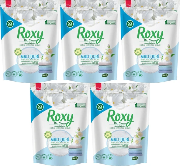 Dalan Roxy Bio Clean Matik Sabun Tozu 1.6Kg Bahar Çiçekleri 5 Li Set (260 Yıkama) ürün görseli 1
