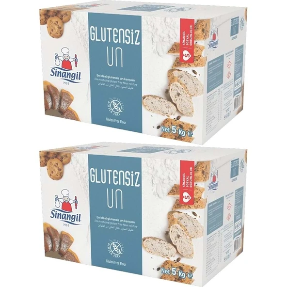 Sinangil Glutensiz Un 10KG (10000GR) Kutu Çölyak Diyetine Uygun (2PK*5KG) ürün görseli 1