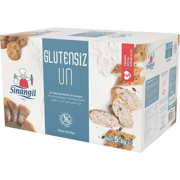 Sinangil Glutensiz Un 5KG (5000GR) Kutu Çölyak Diyetine Uygun ürün görseli 1
