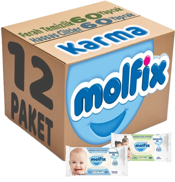 Molfix Islak Havlu Mendil İzotonik Karma 12 Li Set (Ferah Temizlik-Hassas Cilt) ürün görseli 1