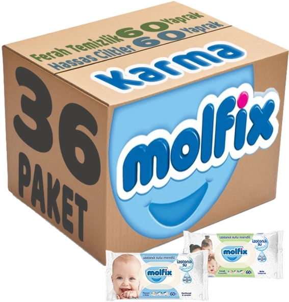 Molfix Islak Havlu Mendil İzotonik Karma 36 Lı Set (Ferah Temizlik-Hassas Cilt) ürün görseli 1